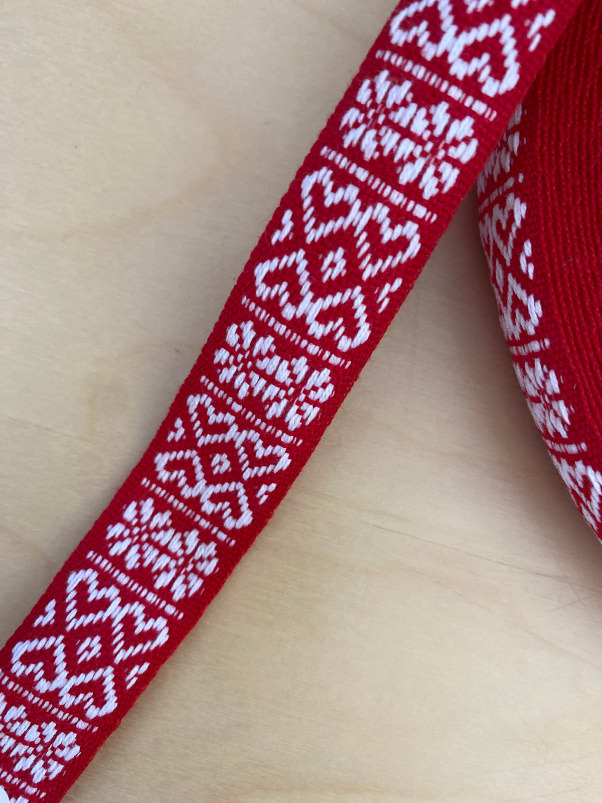 Swedish Ribbon - Red / White Heart Folk Pattern 20mm 1241-20-31 – Pappa ...
