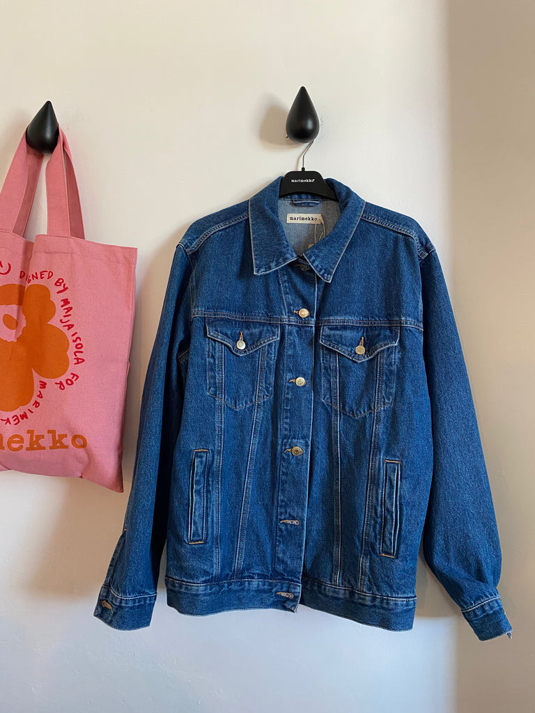 PS Pre Loved Marimekko Murros Unikko Placement Denim Jacket Size