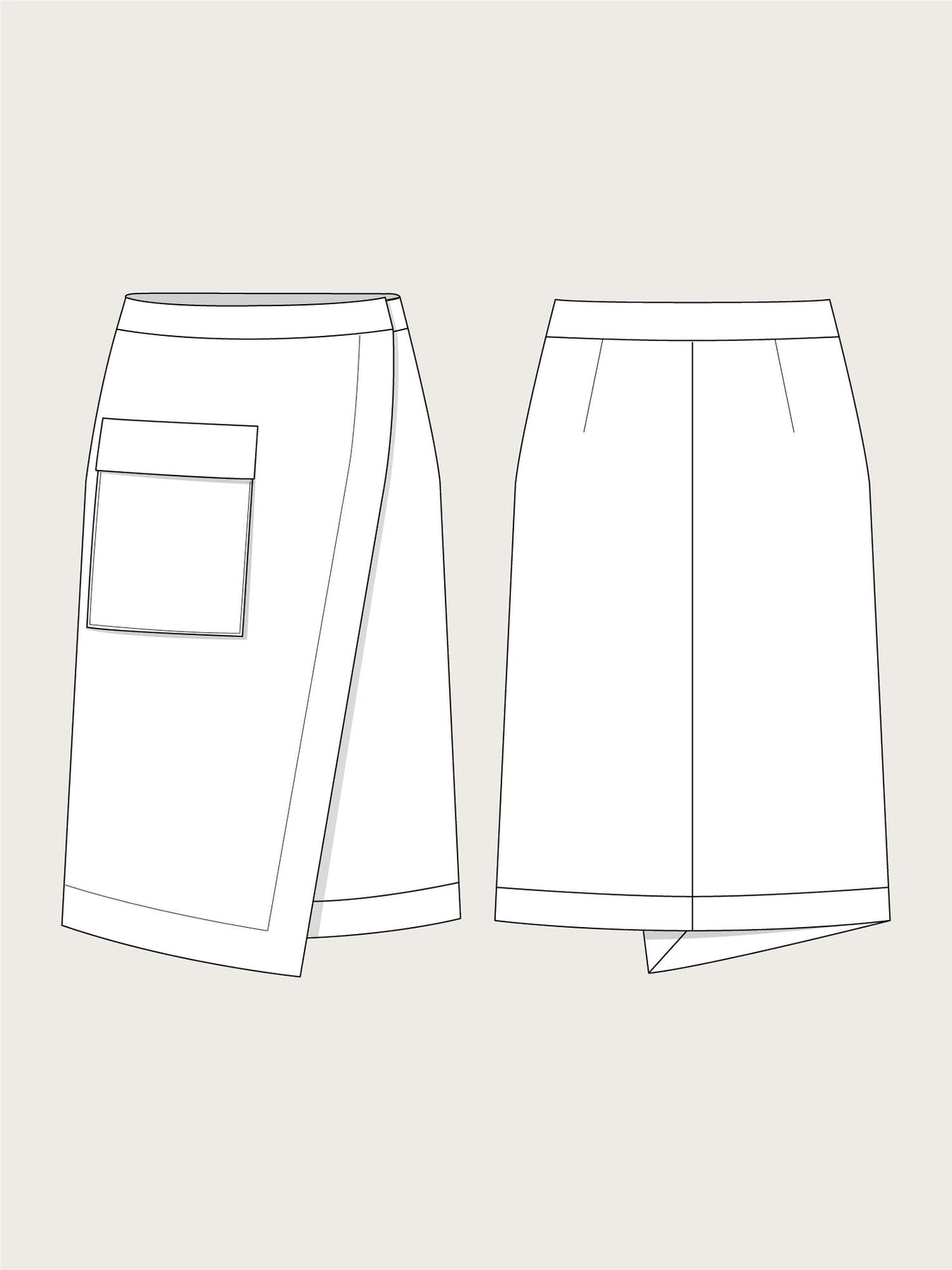 The Assembly Line Sewing Patterns - Asymmetric Midi Skirt Pattern ...